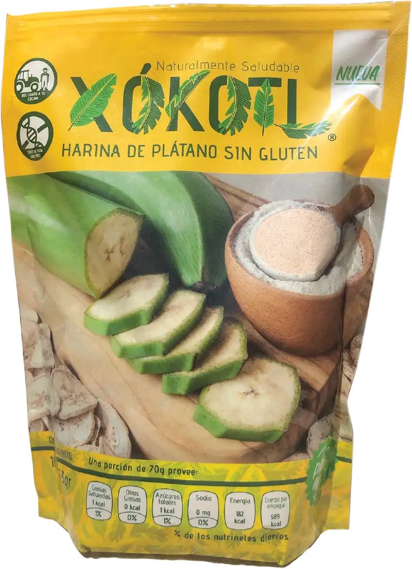 Empaque de harina de plátano verde